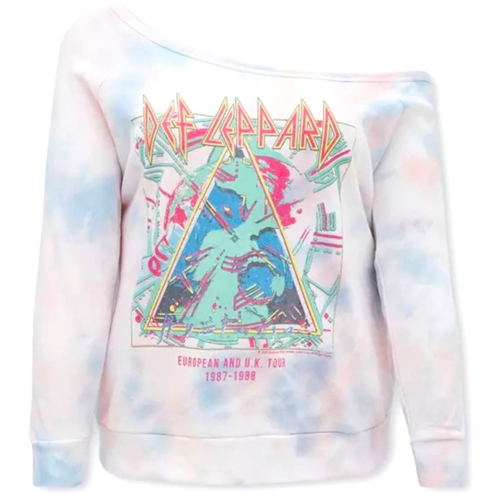 NWT Torrid Multicolor Def Leppard Off Shoulder Sweatshirt